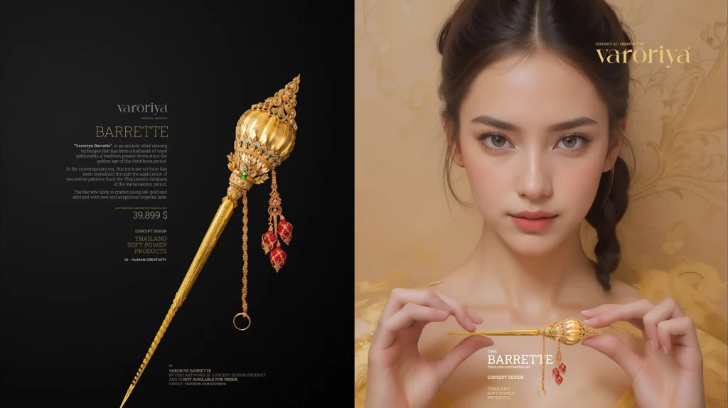 varoriya ai สร้างนางแบบถือสินค้า