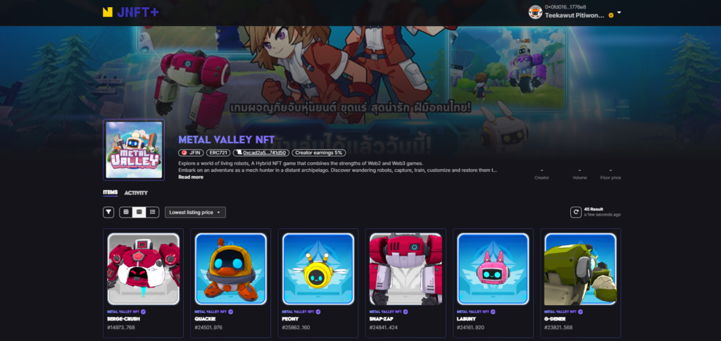 ตลาดซื้อขายหุ่นยนต์ metal valley